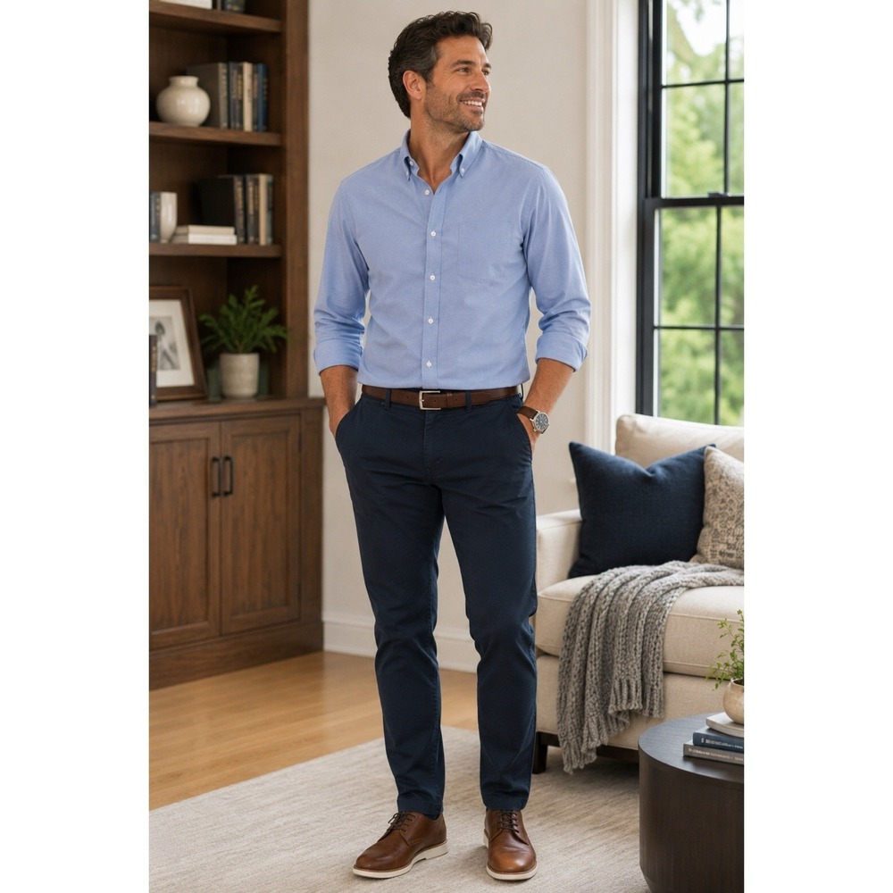 J Crew 484 Stretch Chino Pants Mens‎ Size 36 Navy Blue Slim Fit Japanese Fabric
